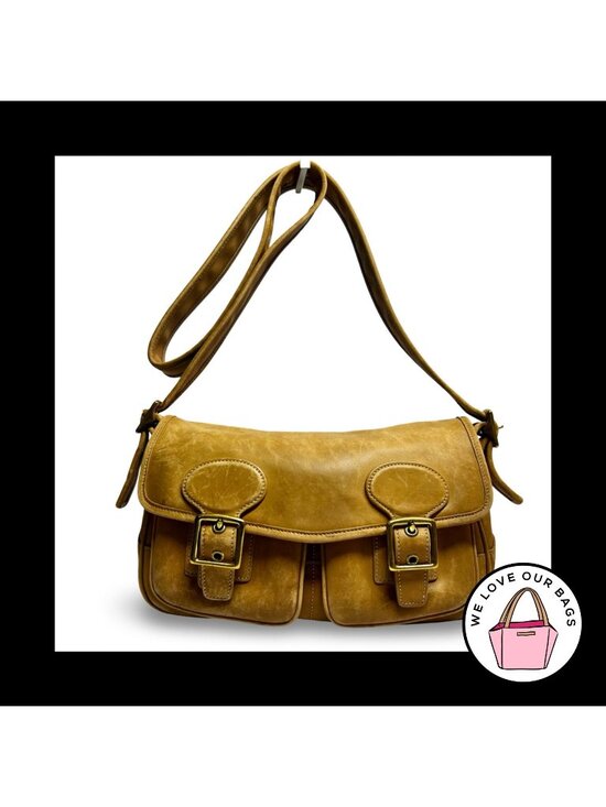 Coach Handbags - Vintage COACH LEGACY SADDLE FIELD Bag Camel Brown Glovetanned Leather Small 9128